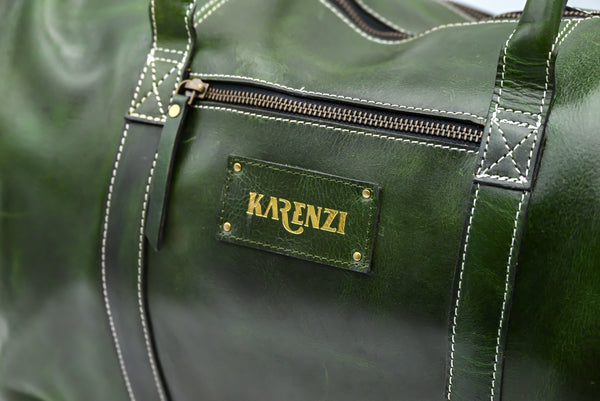 KARENZI VOYAGER LEATHER DUFFEL BAG